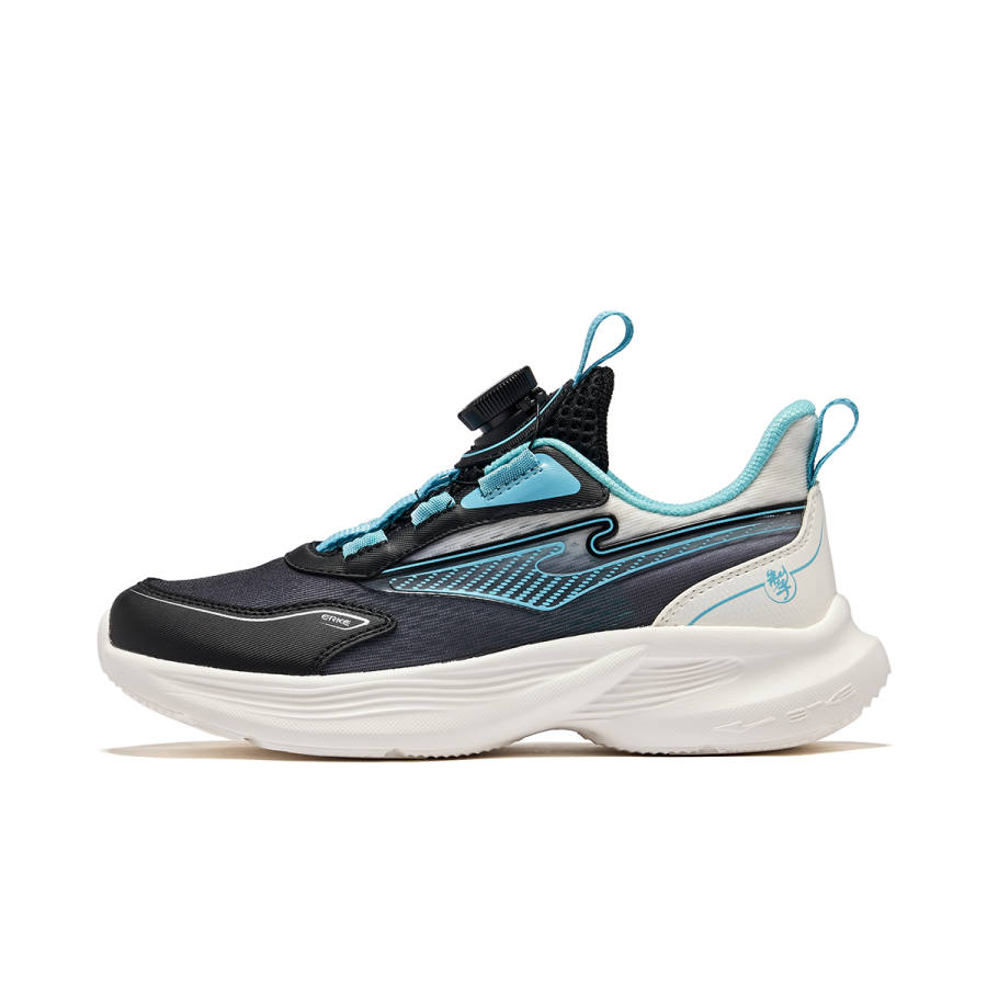 ERKE KIDS Iridescent E Multicolor Synthetic Leather, Textile Low top Running Shoes Black Blue Unisex