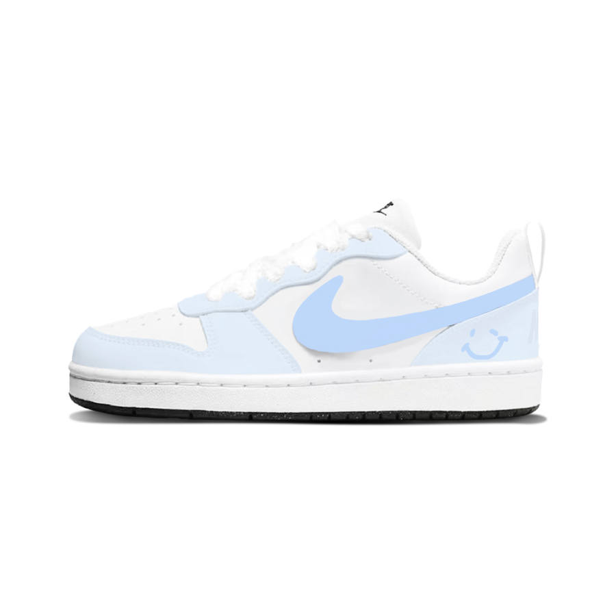 Nike Nike Court Borough Synthetic Leather Abrasion Resistant Low top Kids' Skateboarding Shoes Black White Unisex