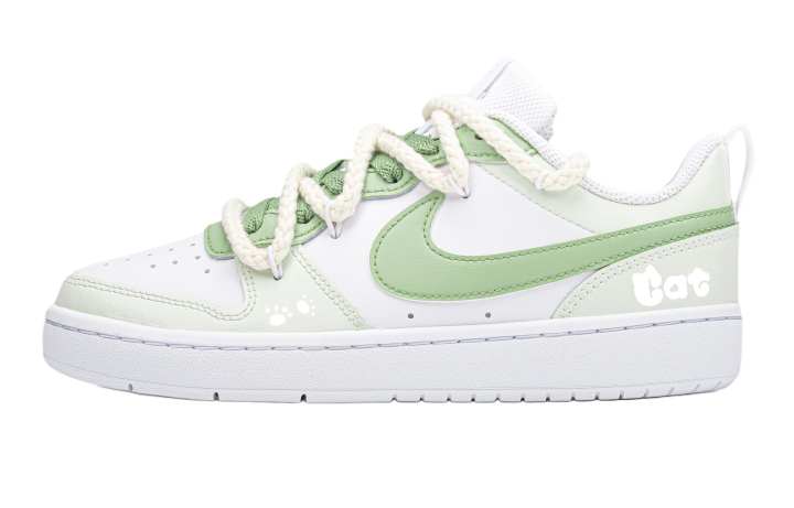 Nike Nike Court Borough Mint Cat Sauce Leather Slip Resistant Abrasion Resistant Cushioning