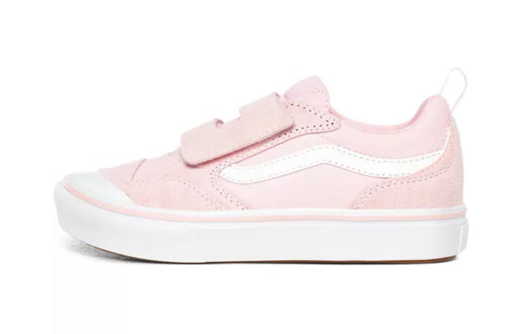 Vans Old Skool V Canvas Low top Kids' Skateboarding Shoes White Pink Children Aged 3 7 Years Old