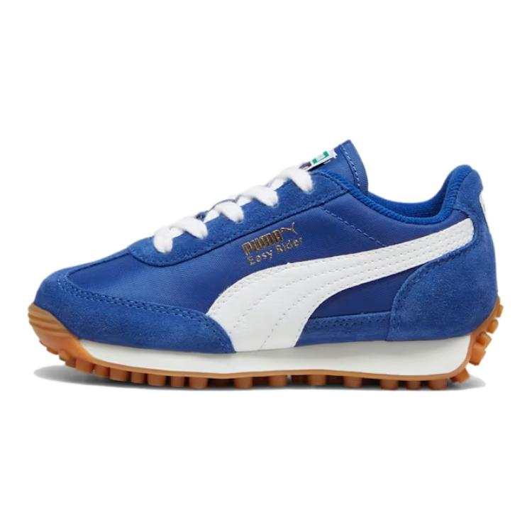 PUMA Abrasion Resistant Breathable Lightweight Cushioning Low top Kids' Running Shoes Blue White Kids'
