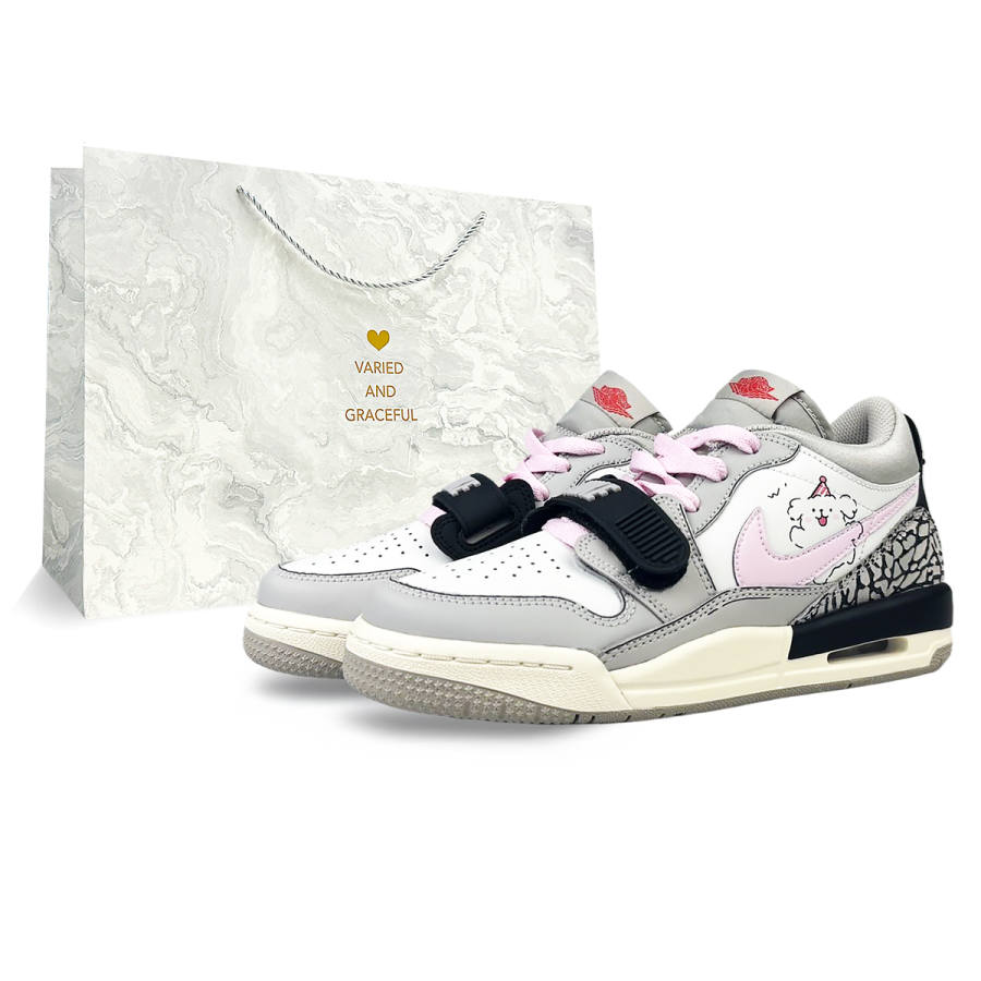 Jordan Jordan Legacy 312 Cushioning Low top Children's Basketball Shoes White Pink Teenagers