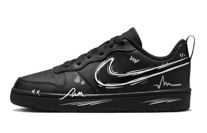 Nike Nike Court Borough Low top Skateboard Shoes Black White Teenagers