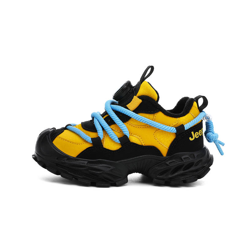 Jeep Synthetic Leather Anti Kick Abrasion Resistant Waterproof Thermal Low top Running Shoes Kids'