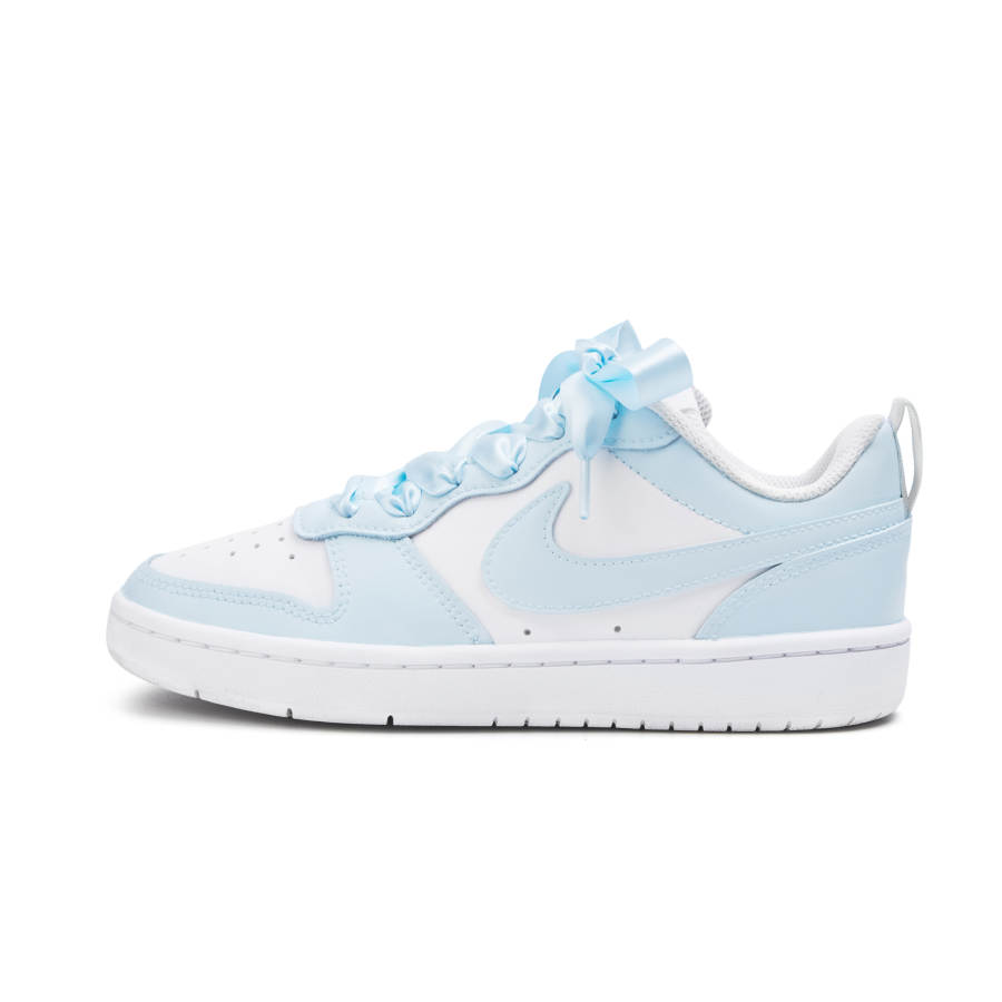 Nike Nike Court Borough Leather Slip Resistant Abrasion Resistant Low top Kids' Skateboarding Shoes Blue Teenagers