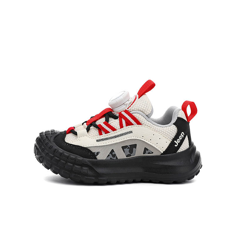 Jeep Low top Kids' Running Shoes Beige Black/Red Kids'