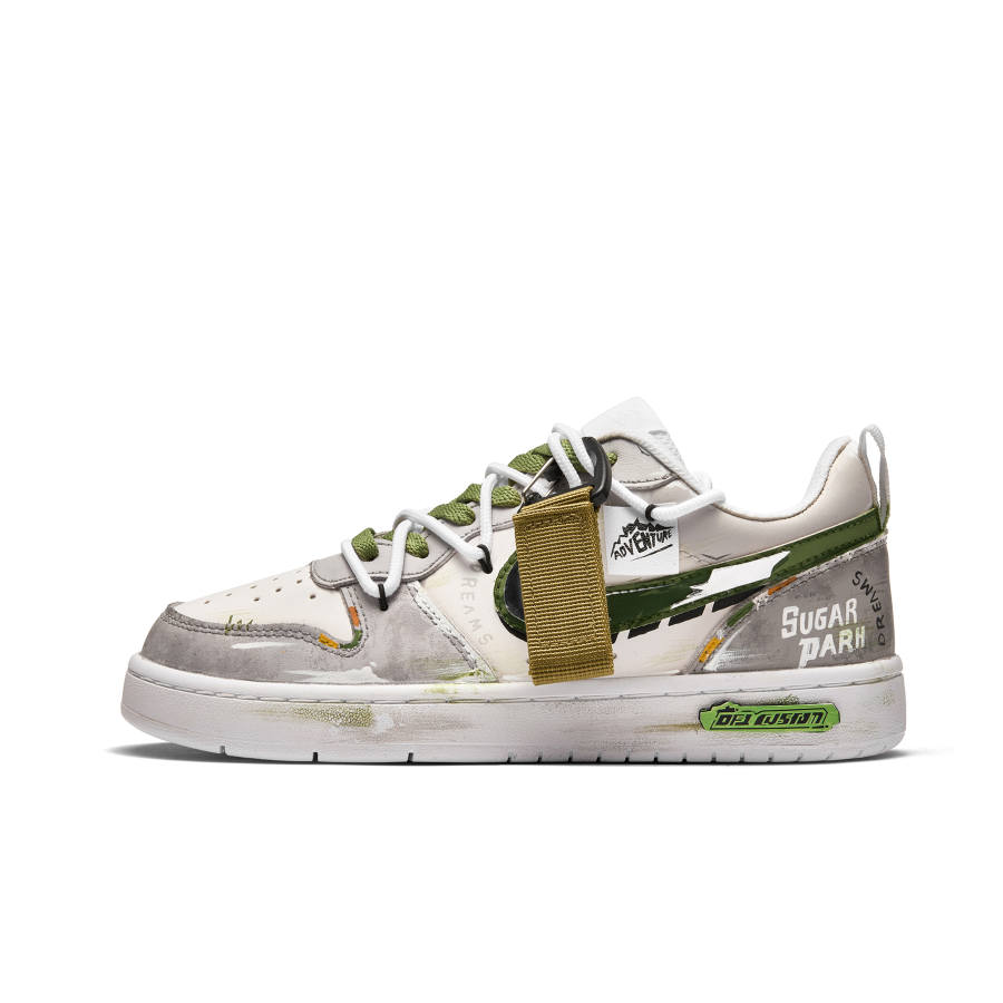 Nike Nike Court Borough Pine Cloud Leather Slip Resistant Slip Resistant Low top Kids' Skateboarding Shoes Gray Green Unisex