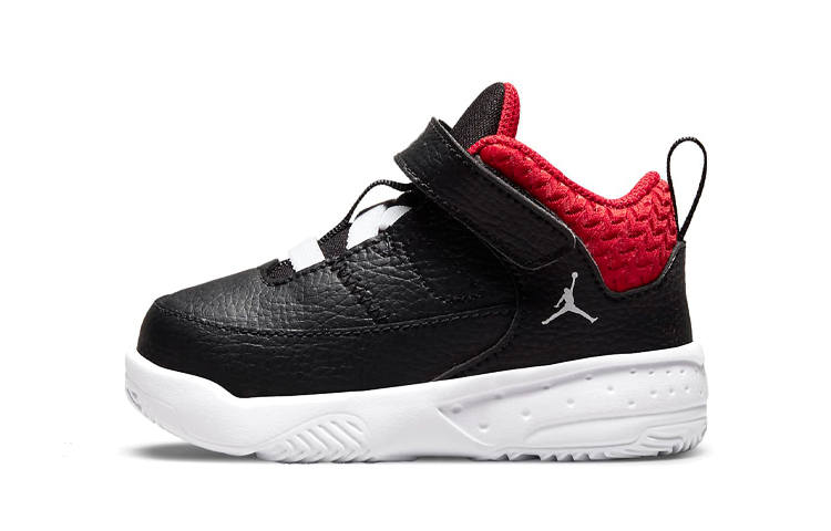 Jordan Jordan Max Aura 3 Hook and loop Mid top Platform Basketball Toddler Shoes Black Red Infant And Toddler