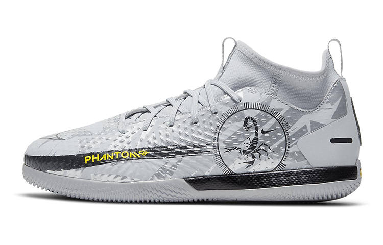 Nike Nike JR Phantom GT Academy DF Slip Resistant Cushioning Abrasion Resistant Low top Kids' Soccer Shoes Gray Kids'