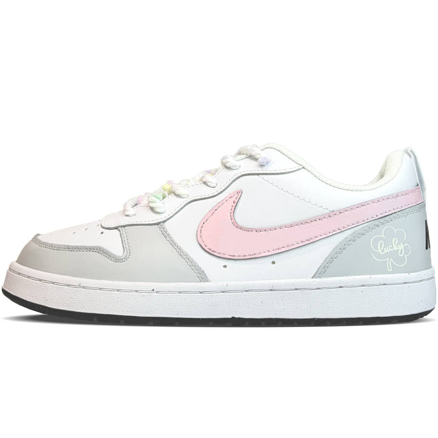 Nike Nike Court Borough Dreamy Light Dust Low top Kids' Skateboarding Shoes Gray Pink Teenagers