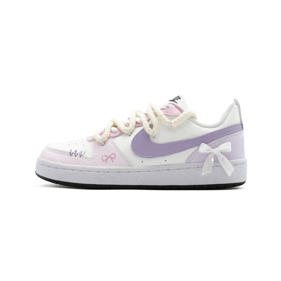Nike Nike Court Borough Milk Puff Cloud Purple Synthetic Leather Low top Kids' Skateboarding Shoes Pink Purple Unisex