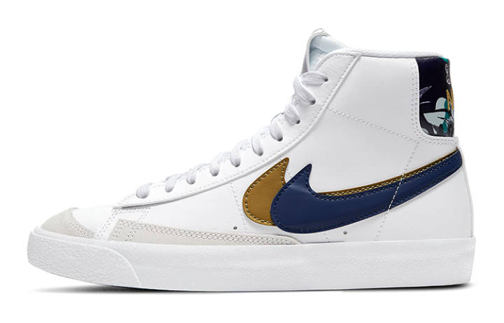 Nike Nike Blazer Mid 77 SE GS Double Swoosh - White Gold Blue Void