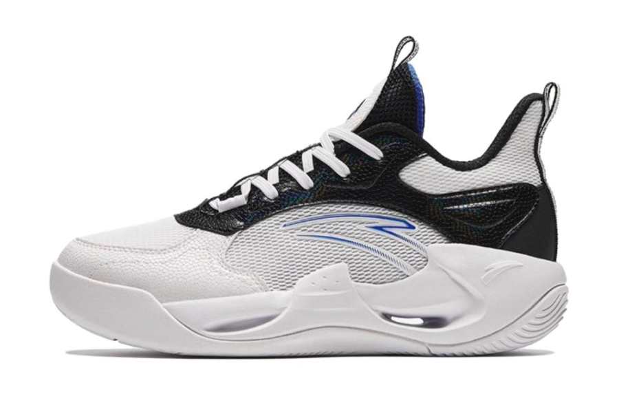 Antakids Wind Tunnel Low top Basketball Shoes White Black Teenagers
