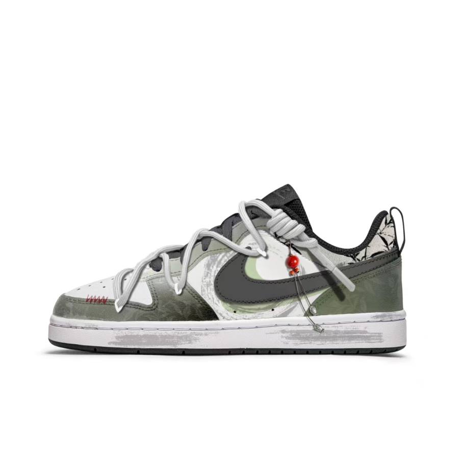 Nike Nike Court Borough Bamboo Grace Slip Resistant Abrasion Resistant Low top Kids' Skateboarding Shoes Green Teenagers