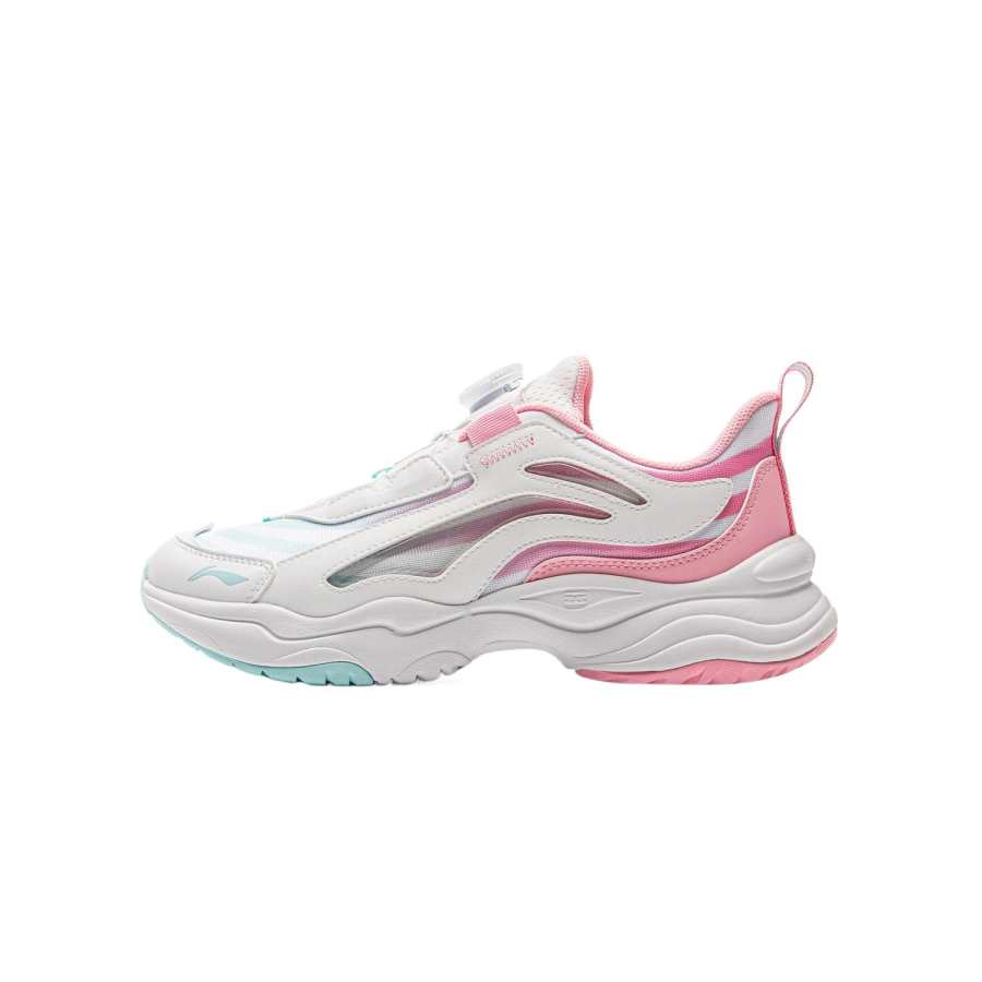 Li-Ning YOUNG Li Ning YOUNG Aurora Sports Lifestyle Cushioning Breathable Low top Casual Shoes Standard White Sky Blue Impatiens Pink