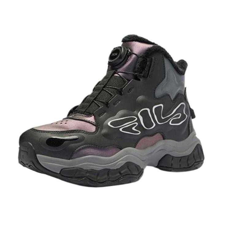 FILA KIDS Mid top Kids Lifestyle Shoes Black/Shadow Black Gray Teenagers