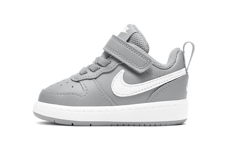 Nike Nike Court Borough Slip Resistant Cushioning Abrasion Resistant Low top Toddler Shoes Gray White Infant And Toddler