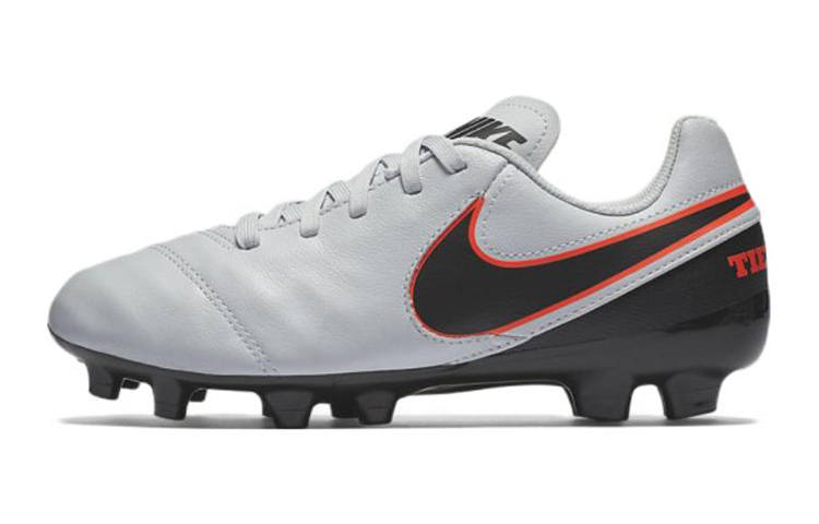 Nike Nike Tiempo Legend 6 Slip Resistant, Abrasion Resistant, Lightweight Low top Kids' Soccer Shoes Gray Black Kids'