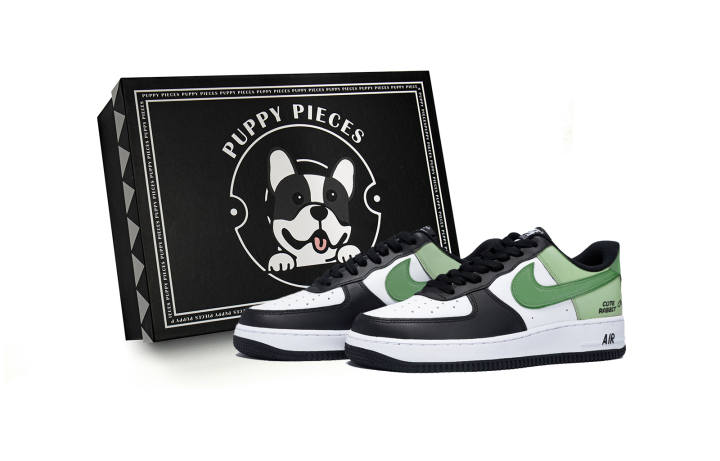 Nike Nike Air Force 1 Low Leather Low top Kids' Skateboarding Shoes White Green Teenagers