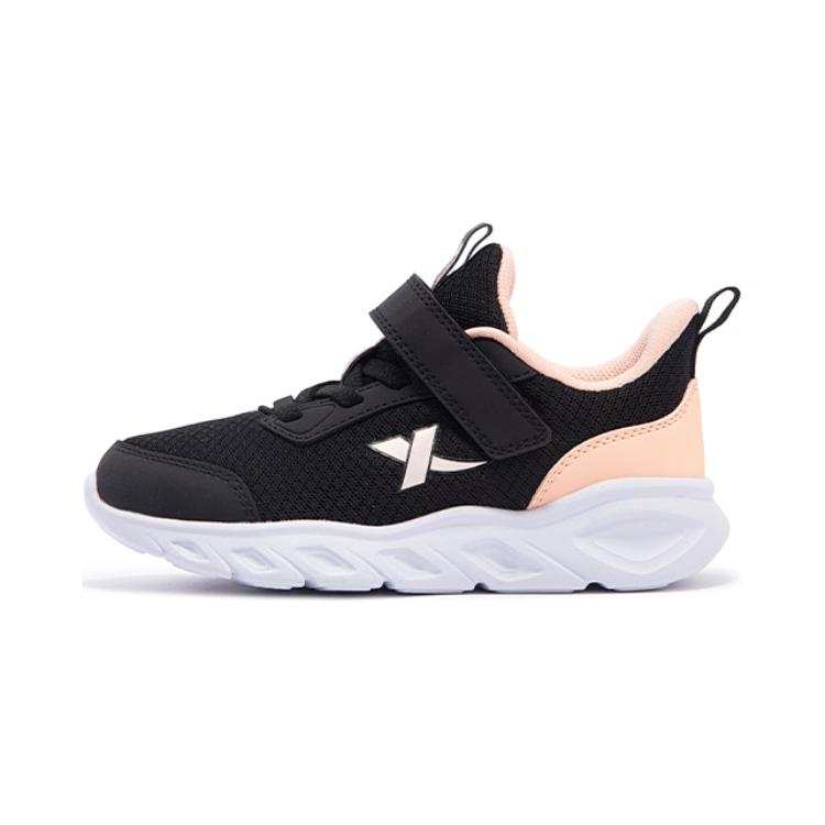 XTEP Abrasion Resistant, Breathable, Slip Resistant Low top Kids' Running Shoes Black Romantic Pink