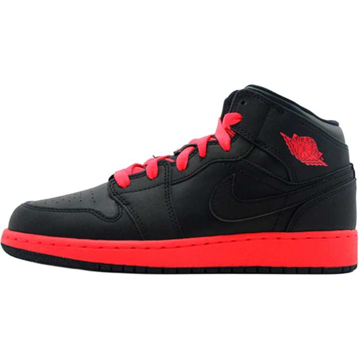 Jordan Jordan 1 Mid top Skateboard Shoes Red Black Unisex