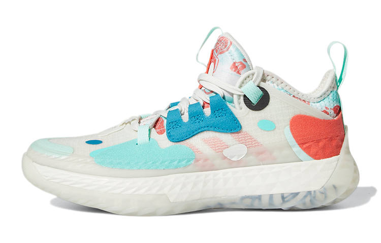 Adidas Adidas Harden Vol.5 Fabric Abrasion Resistant Low top Children's Basketball Shoes White Green Red