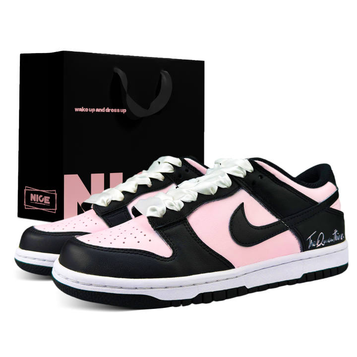 Nike Nike Dunk Leather Low top Kids' Skateboarding Shoes Black Teenagers