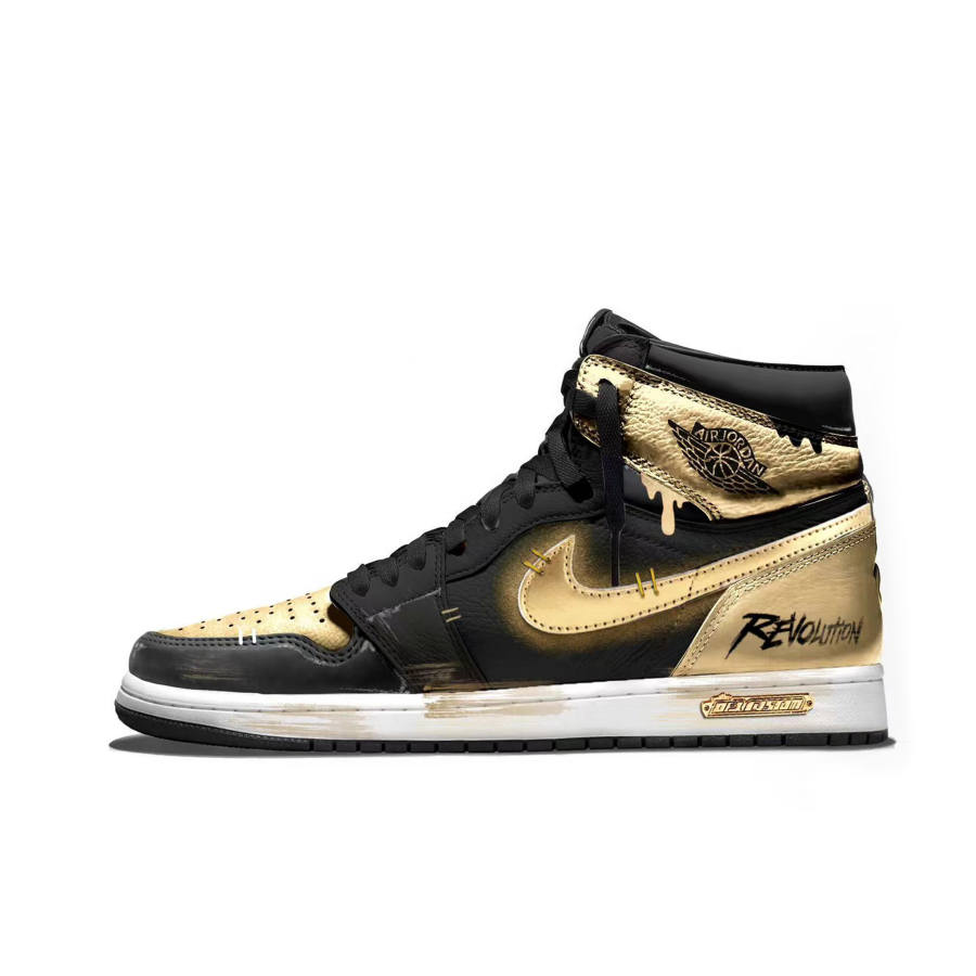 Jordan Jordan Air Jordan 1 Gold Fishing Hooks Cushioning Abrasion Resistant Cushioning, Wear Resistant Mid top