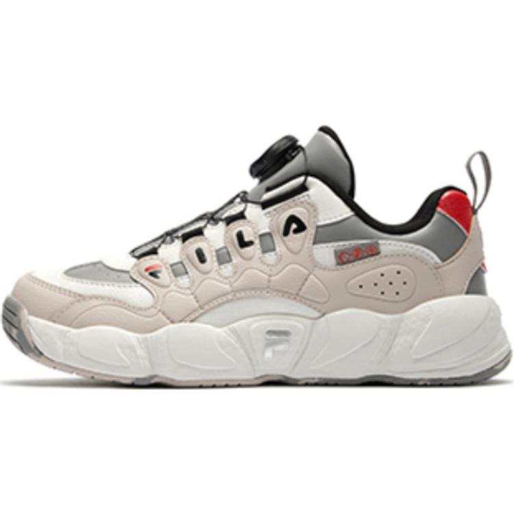 FILA KIDS BOA Comfortable Low top Children's Basketball Shoes Mystic Gray Champagne Brown Teenagers