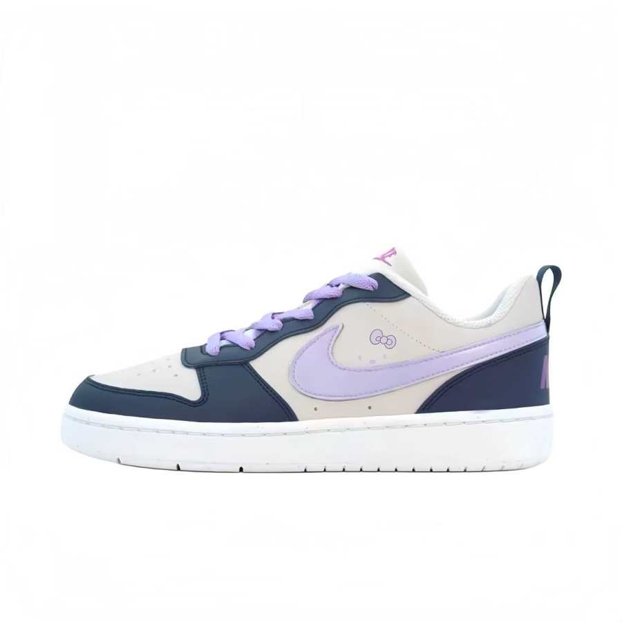 Nike Nike Court Borough Synthetic Leather Cushioning, Wear Resistant Low top Kids' Skateboarding Shoes Light Lavender
