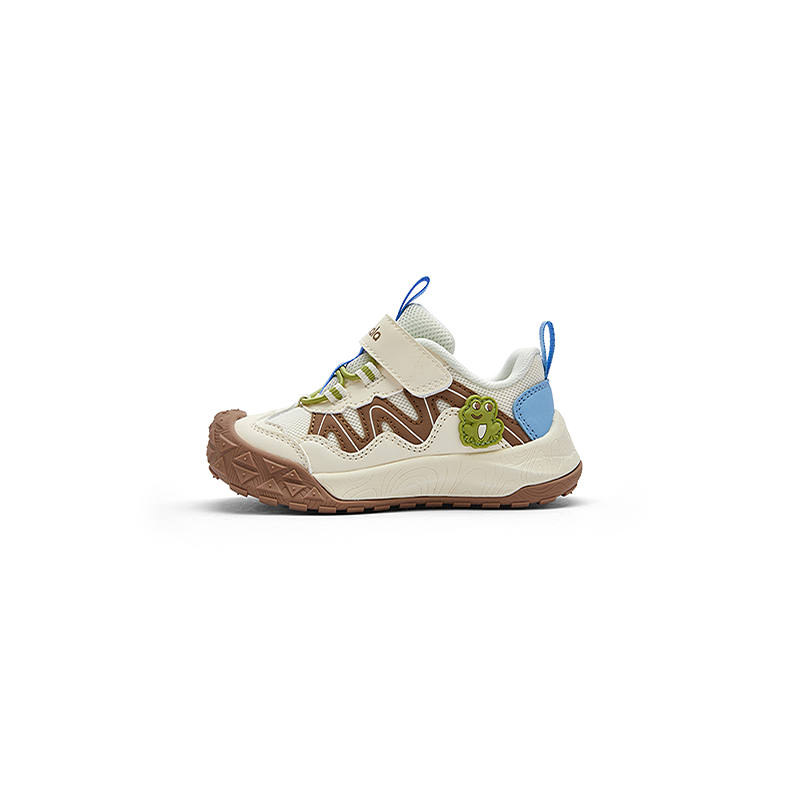 BALABALA Slip Resistant Abrasion Resistant Slip Resistant Abrasion Resistant Low top Toddler Shoes Beige White Brown