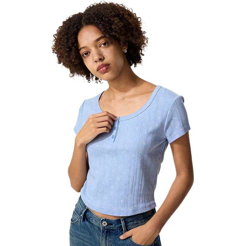 UNIQLO T Shirts Women's Henry Collar Other