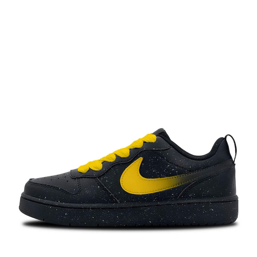 Nike Nike Court Borough Custard Sweetheart Leather Slip Resistant Abrasion Resistant Low top Skateboard Shoes Black Yellow