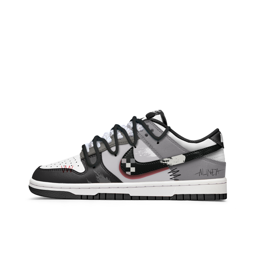 Nike Nike Dunk Slip Resistant Abrasion Resistant Low top Kids' Skateboarding Shoes Black Gray Teenagers