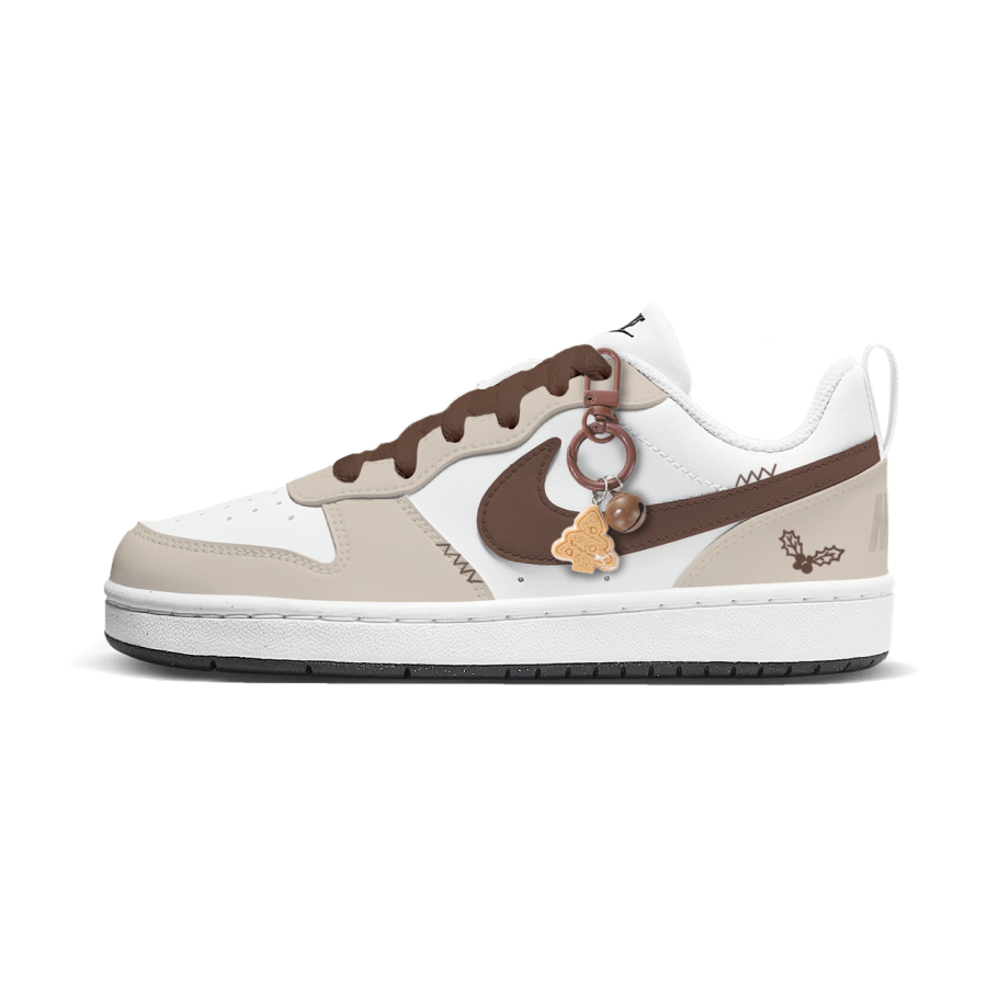 Nike Nike Court Borough Ribbon Knot Low top Kids' Skateboarding Shoes Beige Teenagers