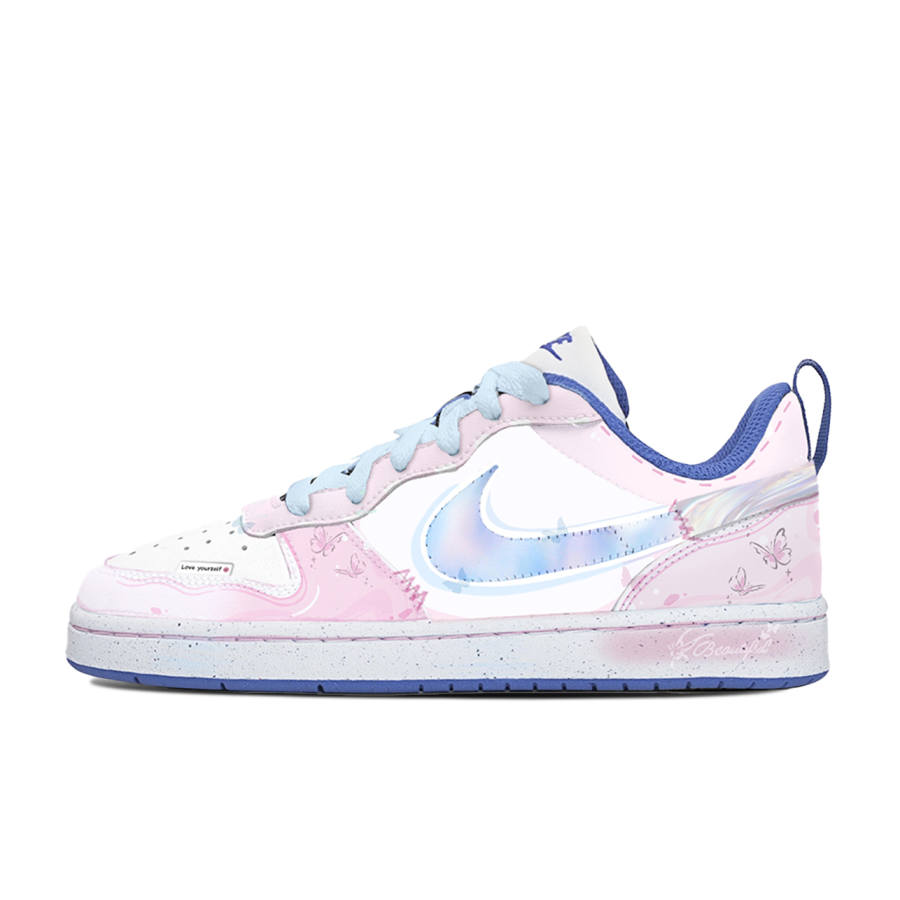 Nike Nike Court Borough Pink Dream Synthetic Leather Cushioning Low top Kids' Skateboarding Shoes Pink White Teenagers