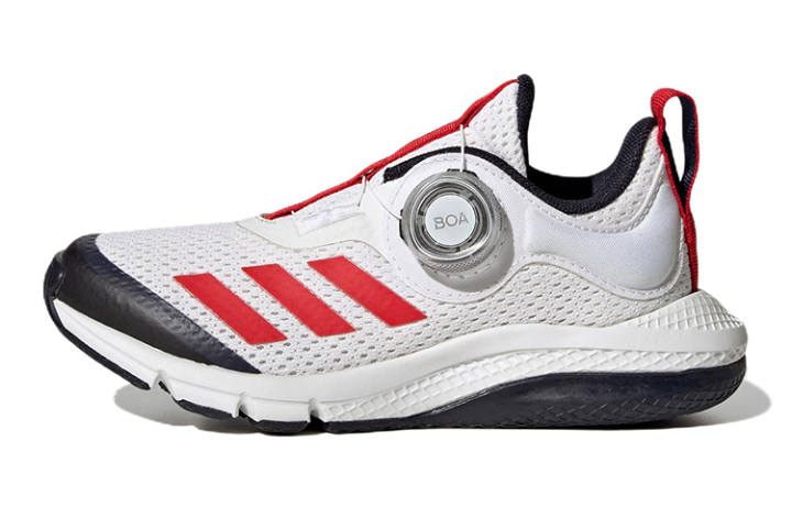 Adidas Adidas Activefle Boa K Fabric Comfortable Abrasion Resistant Breathable Low top Kids' Running Shoes White Red Kids'