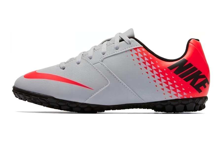Nike Nike Bomba Slip Resistant Cushioning Abrasion Resistant Low top Kids' Soccer Shoes Gray Red Kids'