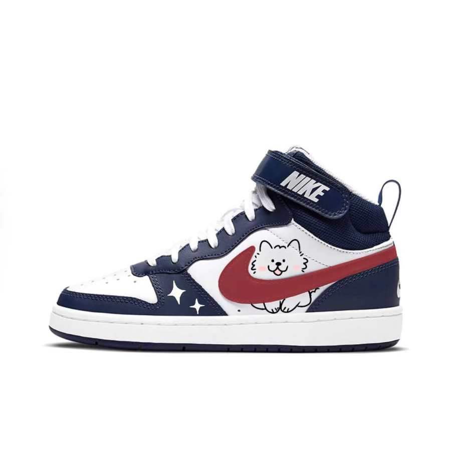 Nike Nike Court Borough Spring Festival Samus Slip Resistant Abrasion Resistant Mid top Skateboard Shoes Navy Blue Kids'