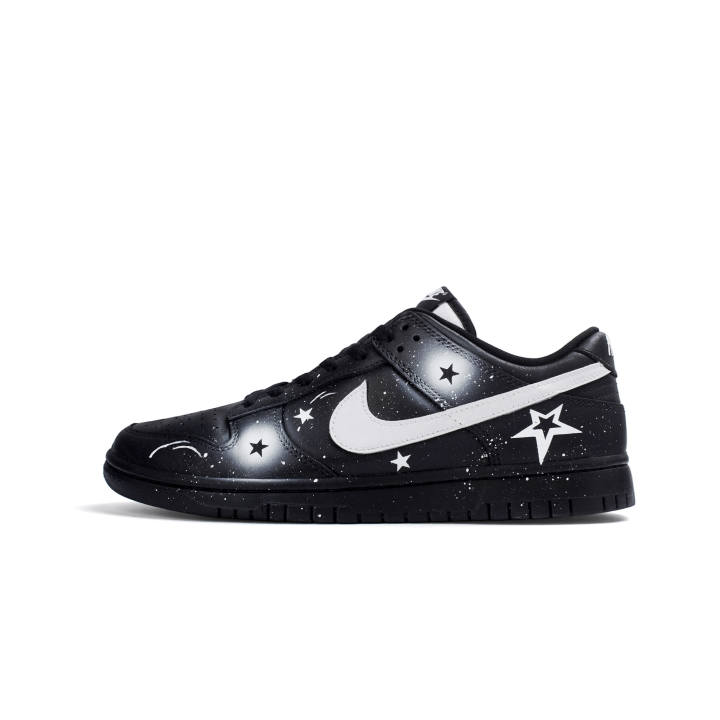 Nike Nike Dunk Ink Sky Star Leather Slip Resistant Lightweight Cushioning Low top Skateboard Shoes Black Kids'