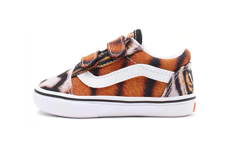 Vans Old Skool Canvas Low top Toddler Shoes Tiger Print Infant And Toddler