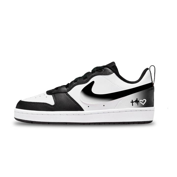 Nike Nike Court Borough Heartbeat Gradient Black Slip Resistant Abrasion Resistant Low top Kids' Skateboarding Shoes
