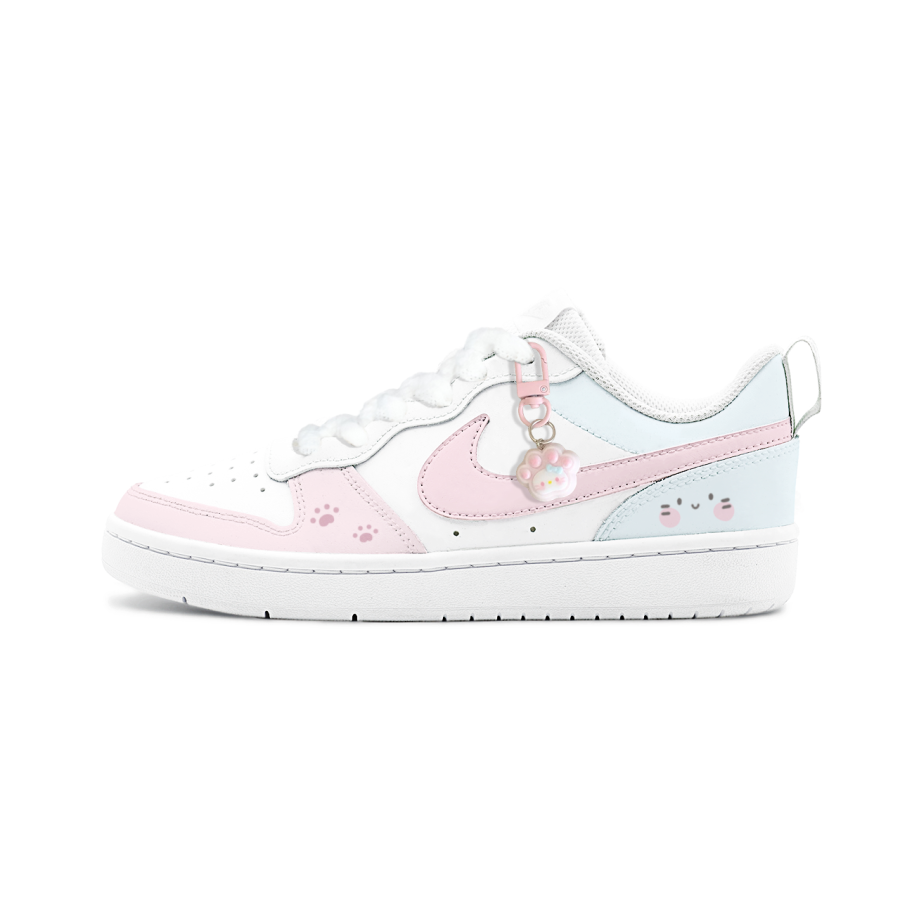 Nike Nike Court Borough Honey Snow Leather Cushioning Breathable Height Increasing Low top Kids' Skateboarding Shoes