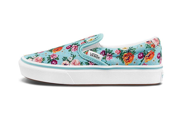 Vans Slip on Canvas Lightweight Low top Kids' Skateboarding Shoes Blue Children Aged 3 7 Years Old