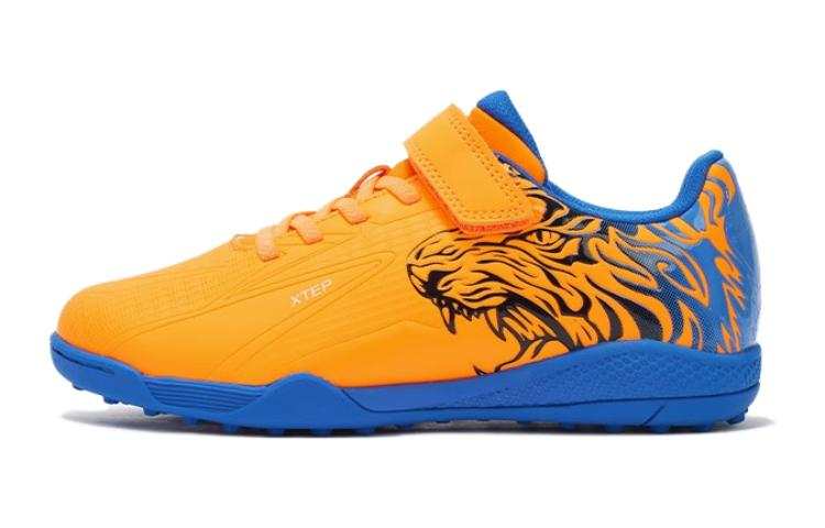 XTEP Synthetic Leather Fashion Low top Soccer Shoes Orange Teenagers