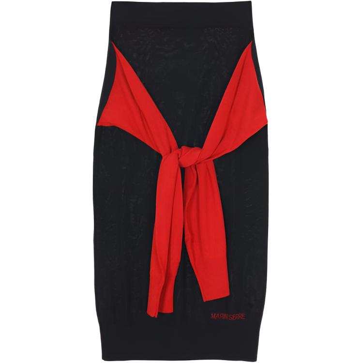 Marine Serre tie-detail midi skirt