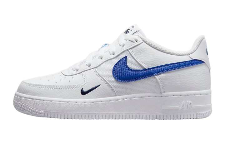Nike Nike Air Force 1 Leather Slip Resistant Cushioning Abrasion Resistant Low top Skateboard Shoes Blue White Unisex