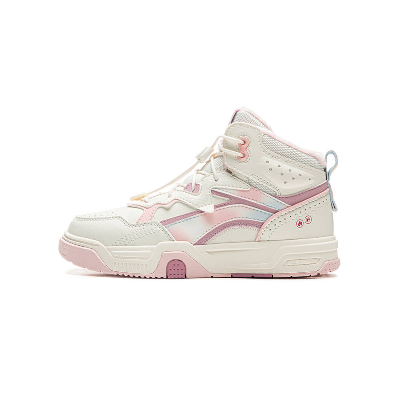 Li-Ning YOUNG Li Ning YOUNG Versatile High top Casual Shoes White Pink Unisex