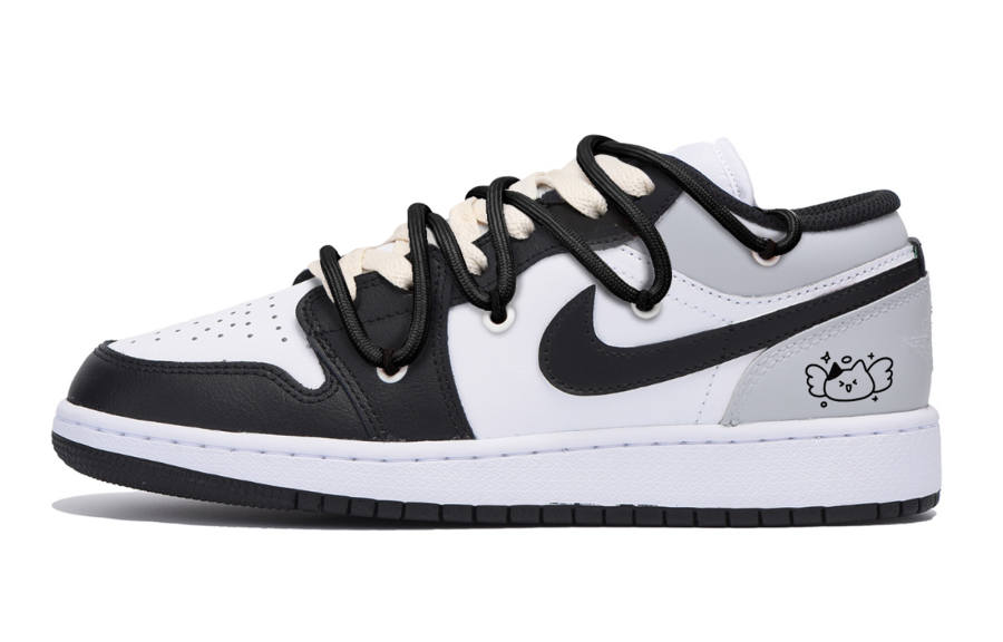 Jordan Jordan Air Jordan 1 Slip Resistant Low top Children's Basketball Shoes Dark Gray Teenagers