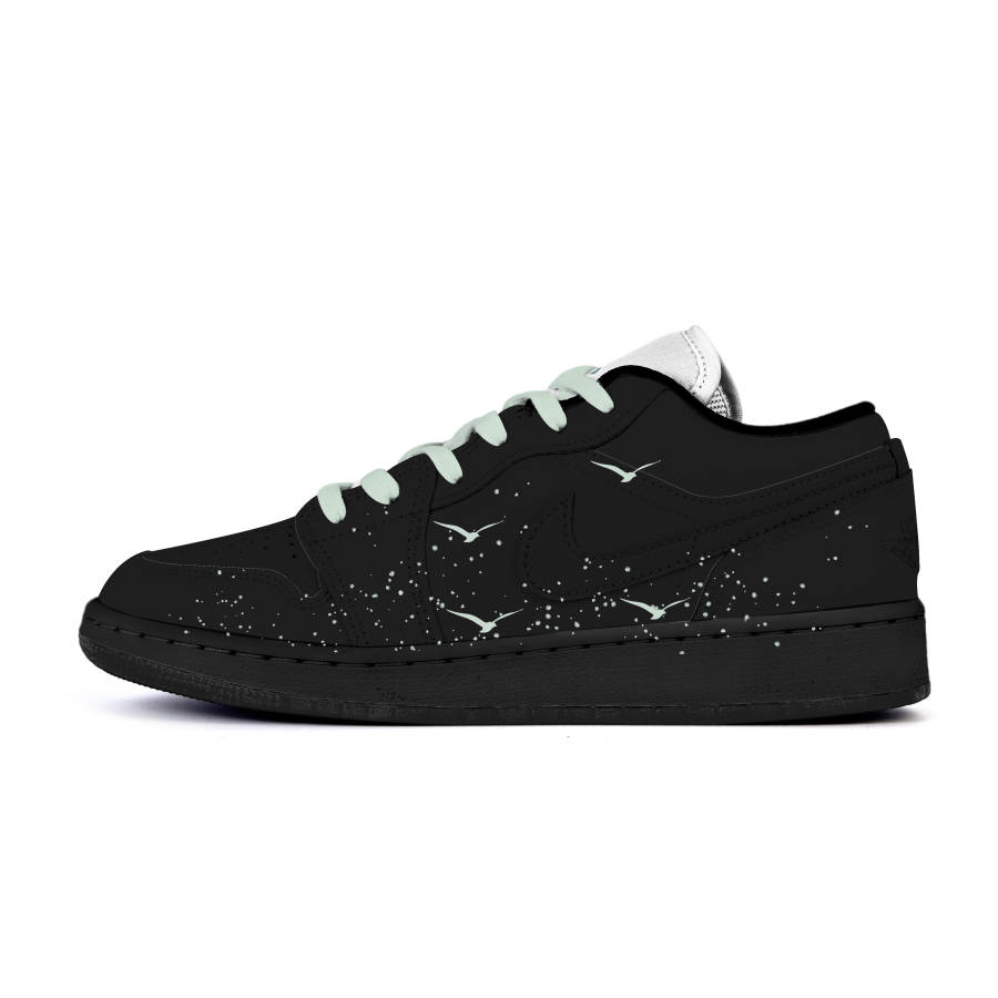 Jordan Jordan Air Jordan 1 Low Cushioning, Wear Resistant Low top Children's Basketball Shoes Black Teenagers